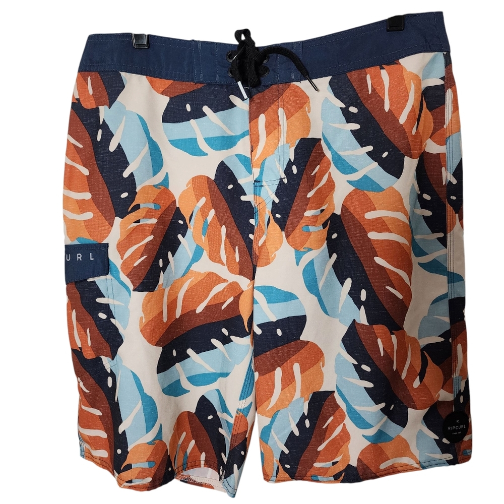 Rip Curl Board Shorts Mens Size 33 Swim Wear Surfer Skater Blue‎ Orange